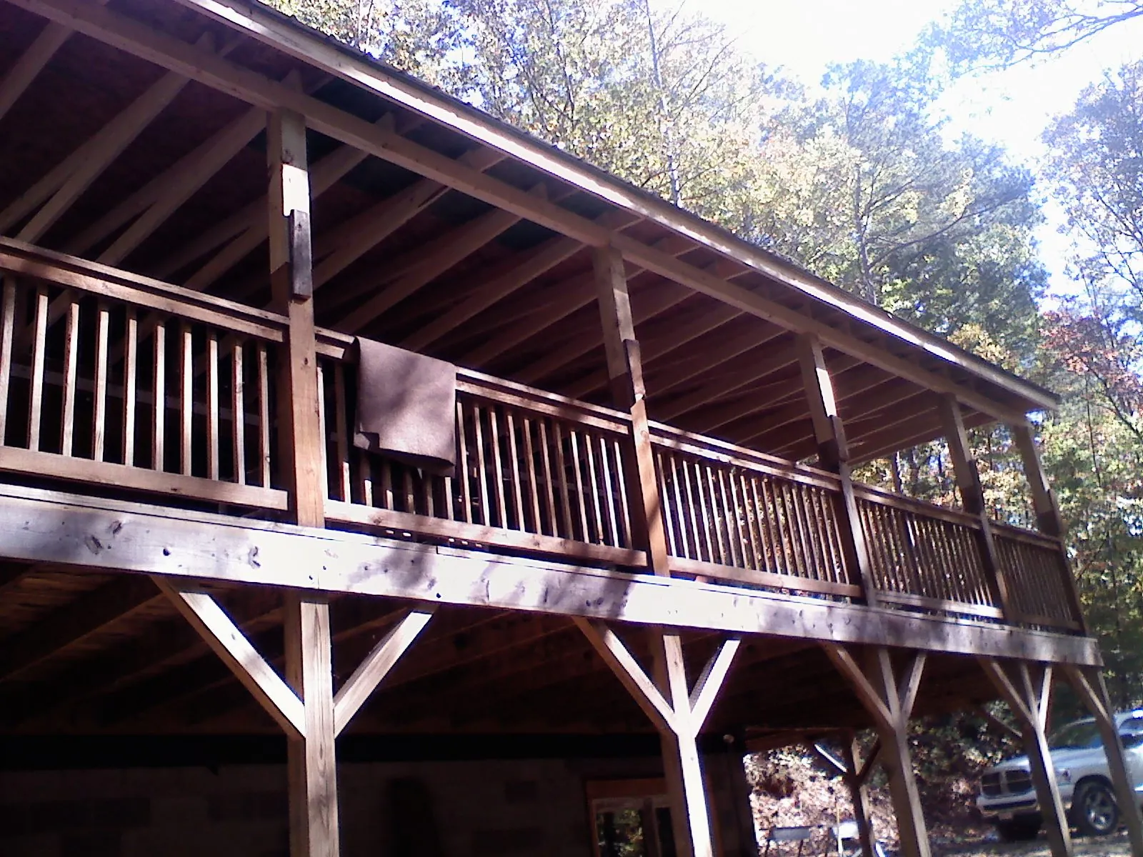 Timber framing under a new elevated porch and deck — Roof Leak Repair in Enon by Roofing Brothers